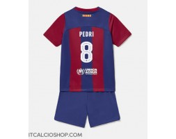 Barcelona Pedri Gonzalez #8 Prima Maglia Bambino 2023-24 Manica Corta (+ Pantaloni corti)